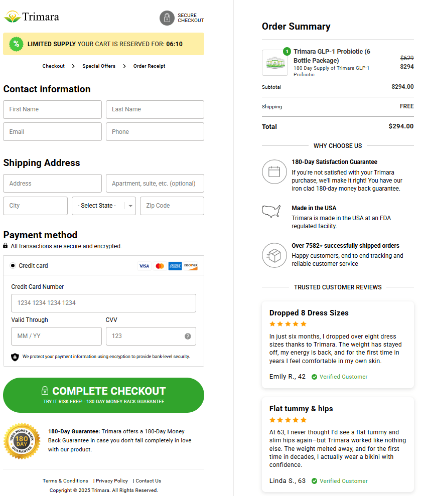 Trimara secure checkout